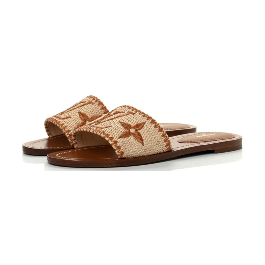 Louis Vuitton Raffia Calfskin Monogram
Lock It Flat Mules