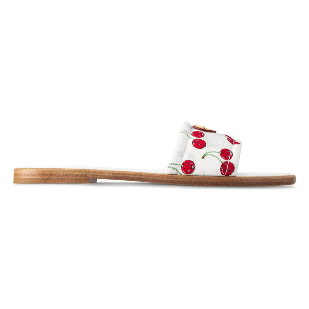 Louis Vuitton Cherry Lily Flat Mule
x Takashi Murakami White