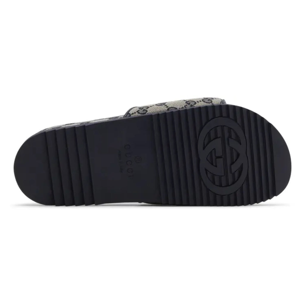 Gucci GG Slide Sandal 'Beige Blue Monogram'