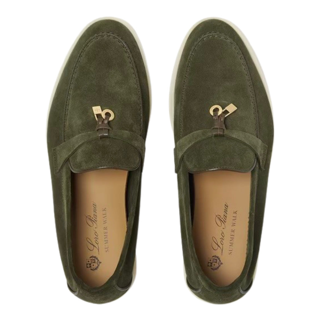 Loro piana Summer Charms Walk Loafer Ribbon Green