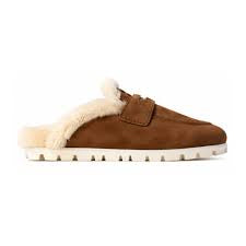 Miu Miu FLAT SABOTS IN SUEDE & SHEARLING