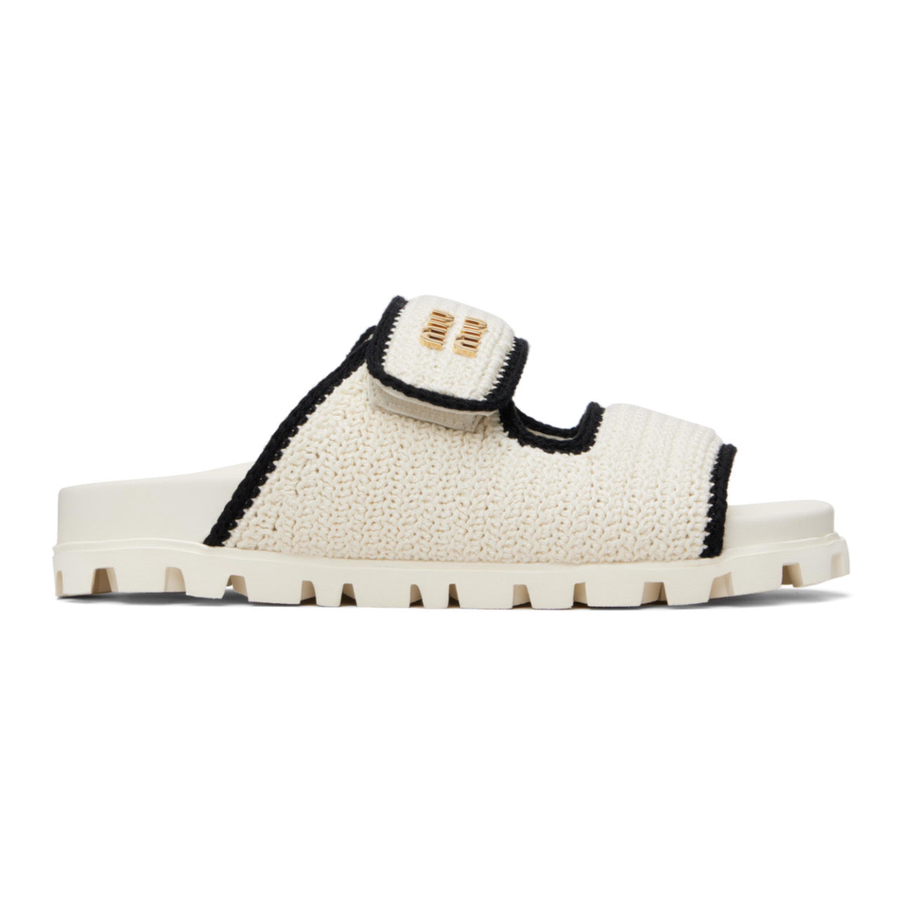 MIU MIU
White & Black Crochet Sandals
