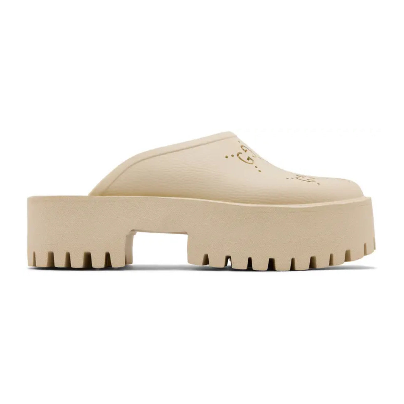 Gucci Wmns Platform Perforated G Sandal 'White Rubber'