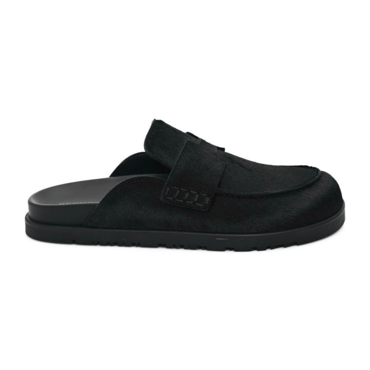 Suede Slip-On Loafer Mule | black